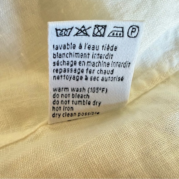 Lacoste White Linen Button-Down Shirt Size 40 - 41603 - Picture 10 of 11